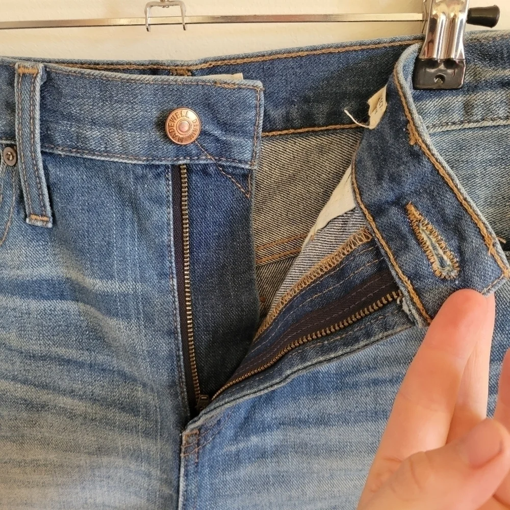 Madewell The Perfect Jean Short Short Raw Rolled Hem Stretch Denim Small 25